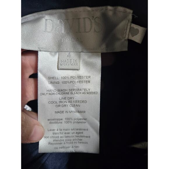 David's bridal size 4 women's navy blue formal dress - Picture 9 of 12